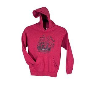 Tampa Bay Gasparilla Sweatshirt M Red Hoodie Graphic Florida Preppy Travel 80s